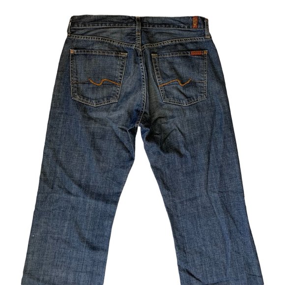7 For All Mankind 'Relax' Mens Jeans Tag 31 Blue Straight Leg W31xL33 Denim - Picture 2 of 12